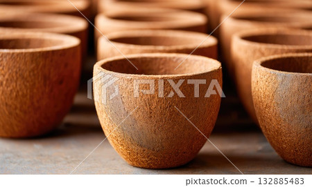 Eco-Friendly Coconut Bowls Made from Natural Shells Eco-Friendly Coconut Bowls Made from Natural Shells 132885483