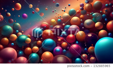 Colorful balls laid out 132885965
