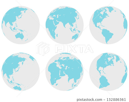 Simple earth illustration set Simple earth illustration set 132886361