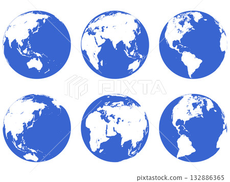 簡單的地球插圖集 簡單的地球插圖集 132886365