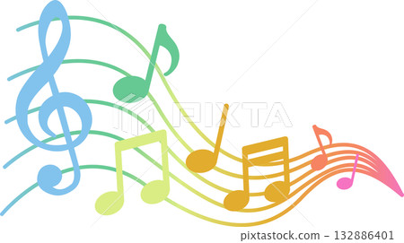 7 colors of musical notes 132886401