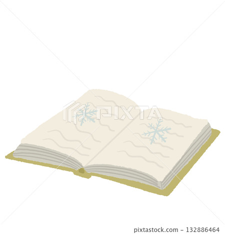 Open book with snowflake pages cozy winter reading clipart hand drawn illustration for book lovers journals and Christmas storytelling themes Open book with snowflake pages cozy winter reading clipart hand drawn illustration for book lovers journals and Christmas storytelling themes 132886464