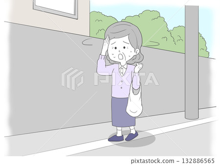 Lost senior woman background 132886565