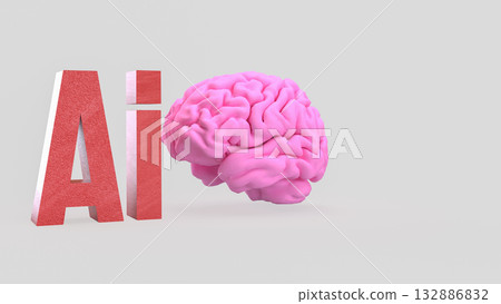 The Ai and Brain for Technology concept 3d Rendering. 132886832