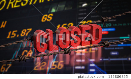 The Red closed on Business Background 3d Rendering. The Red closed on Business Background 3d Rendering. 132886835