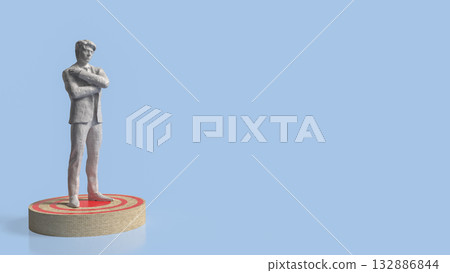 The Man stand on Target point for Business concept 3d Rendering. The Man stand on Target point for Business concept 3d Rendering. 132886844