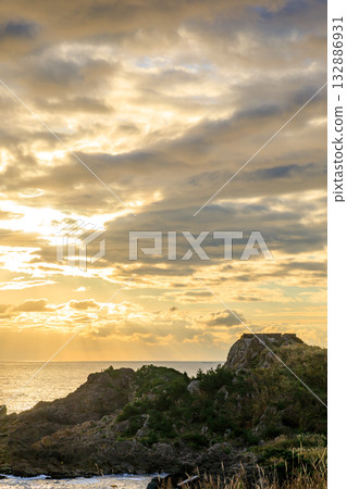 Autumn at Ashigaezaki Observatory and the sunrise, Hachinohe City, Aomori Prefecture 132886931