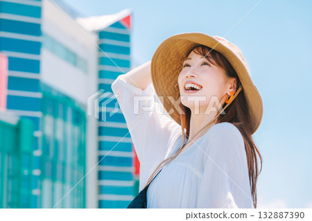 Smiling woman participating in an event 132887390