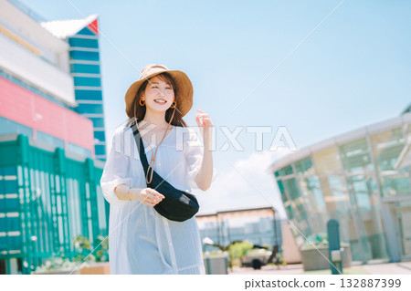 Smiling woman participating in an event 132887399