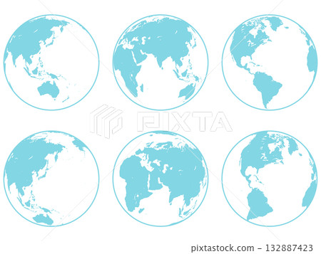 Simple earth illustration set 132887423