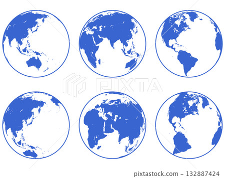Simple earth illustration set Simple earth illustration set 132887424