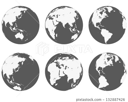 Simple earth illustration set 132887426