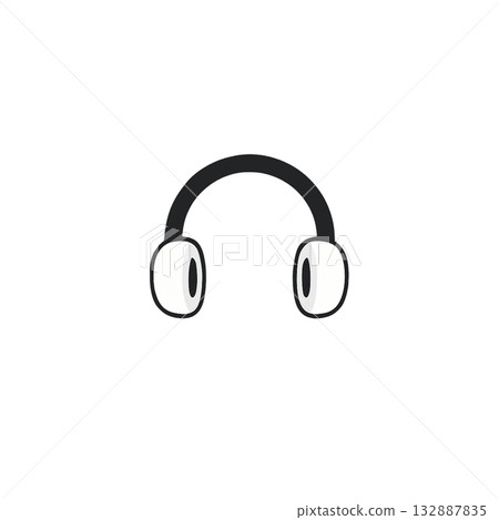 Headphone color icon, material, no background, illustration, document creation 132887835