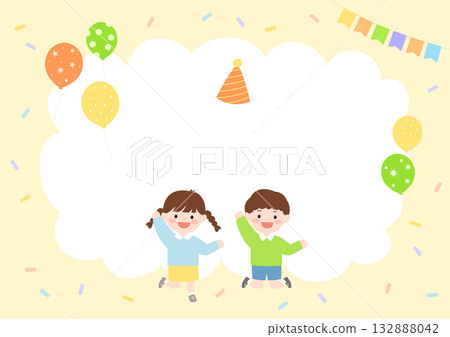 Vector illustration of cute children. Vector illustration of cute children. 132888042