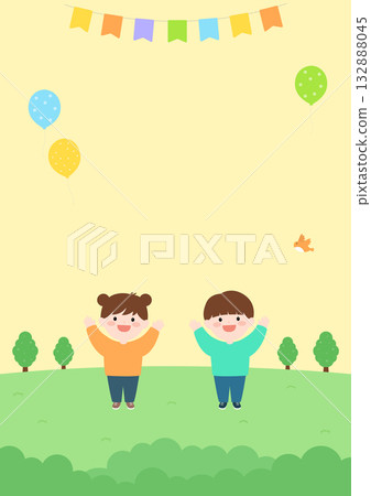 Vector illustration of cute children. 132888045