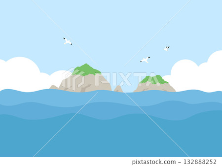 Illustration of an island in Korea. Illustration of an island in Korea. 132888252