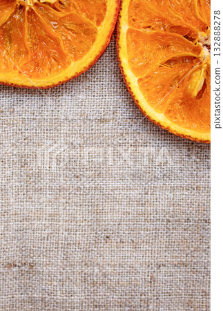 Christmas photo of a fir branch and dried oranges Christmas photo of a fir branch and dried oranges 132888278