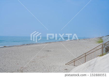 靜岡縣磐田市鮫島海灘景色 靜岡縣磐田市鮫島海灘景色 132888351