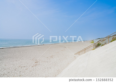 靜岡縣磐田市鮫島海灘景色 靜岡縣磐田市鮫島海灘景色 132888352