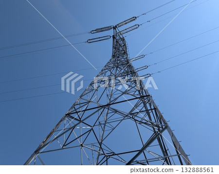 Steel tower and blue sky Steel tower and blue sky 132888561