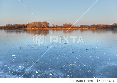 Frozen lake surface 132888585