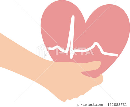 Electrocardiogram graphic material illustration 132888781