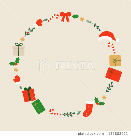 Vector illustration of a Christmas frame. Vector illustration of a Christmas frame. 132888921