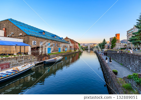 Evening view of Otaru Canal, Otaru City, Hokkaido Evening view of Otaru Canal, Otaru City, Hokkaido 132889051
