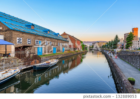 Evening view of Otaru Canal, Otaru City, Hokkaido Evening view of Otaru Canal, Otaru City, Hokkaido 132889053