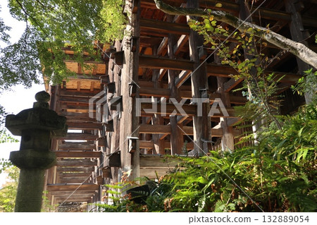 京都清水寺的秋葉開始飄落 132889054