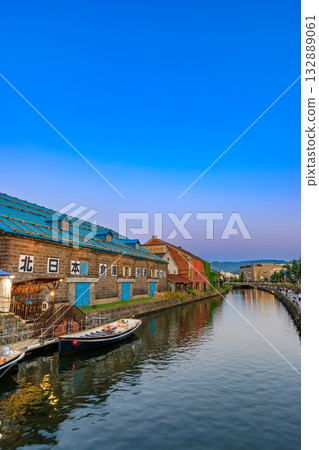 Evening view of Otaru Canal, Otaru City, Hokkaido 132889061