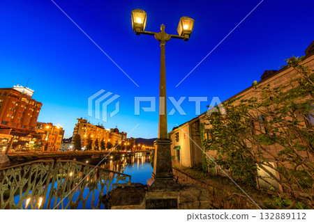 Night view of Otaru Canal, Otaru City, Hokkaido Night view of Otaru Canal, Otaru City, Hokkaido 132889112