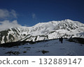 冬季的立山山脈和登山者 132889147