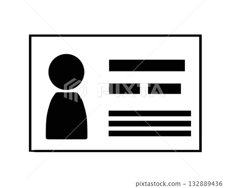 名片/身分證圖示(商務/身分識別/簡約/黑色) 名片/身分證圖示(商務/身分識別/簡約/黑色) 132889436