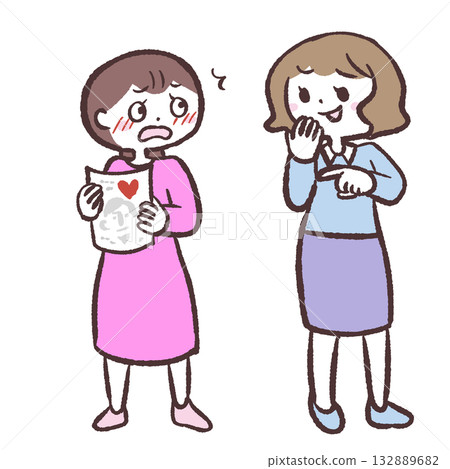 Illustration of a woman criticizing someone's tastes Illustration of a woman criticizing someone's tastes 132889682
