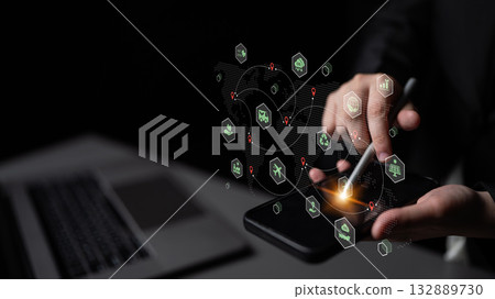 Sustainable supply chain and global environmental network concept Parse Sustainable supply chain and global environmental network concept Parse 132889730