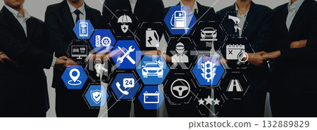 Car services and insurance solutions for vehicle protection Entice 132889829