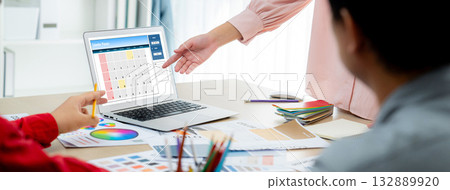 Calendar on computer software application for brisk schedule planning 132889920