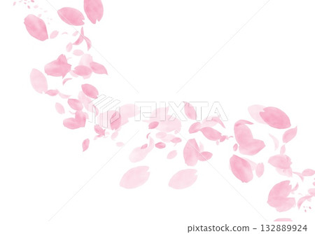 Watercolor cherry blossom petals dancing on a white background | Cherry blossom flurry, spring, pink, watercolor, background Watercolor cherry blossom petals dancing on a white background | Cherry blossom flurry, spring, pink, watercolor, background 132889924