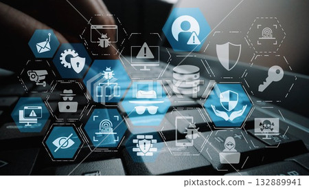 Cybersecurity and cyber attack protection system Funnel Cybersecurity and cyber attack protection system Funnel 132889941