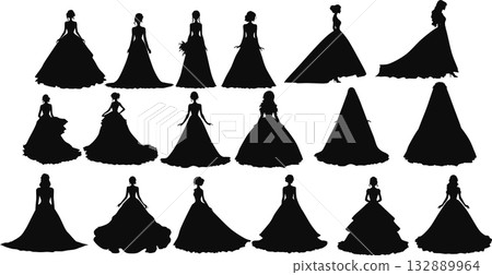 穿著裙子的婦女插圖集 132889964