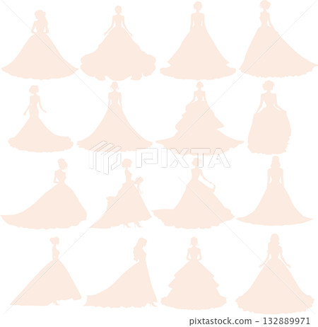 穿著裙子的婦女插圖集 穿著裙子的婦女插圖集 132889971
