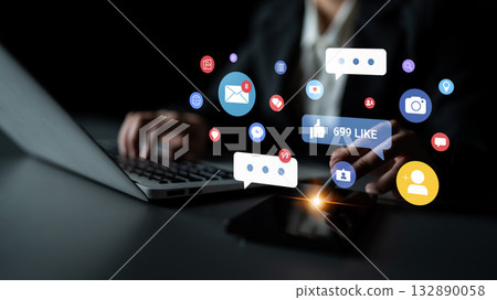 Social media engagement and interaction icons Parse Social media engagement and interaction icons Parse 132890058