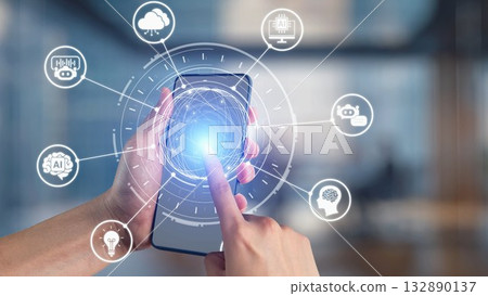 AI Brain Processing Data with Generative Artificial Intelligence Concept Spire AI Brain Processing Data with Generative Artificial Intelligence Concept Spire 132890137