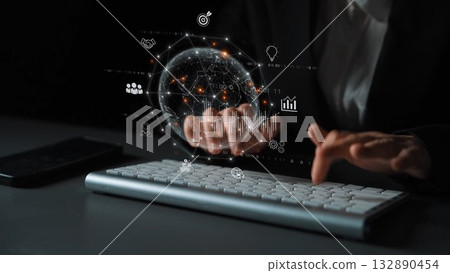 Global Digital Business Network and Data Connection Marrow Global Digital Business Network and Data Connection Marrow 132890454