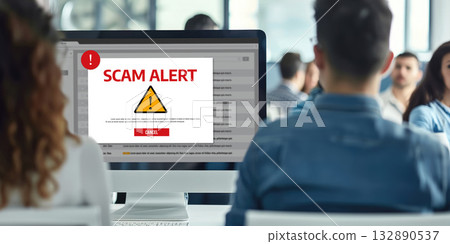 Cyber security software show alert of cyber attack for protection brisk 132890537