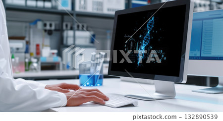 Medical science technology and futuristic healthcare computer software brisk 132890539