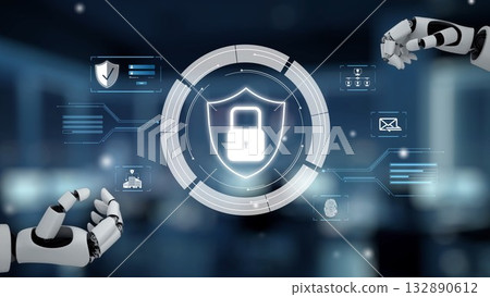 AI Defending Cybersecurity and Safeguarding Digital Assets. Kernel 132890612