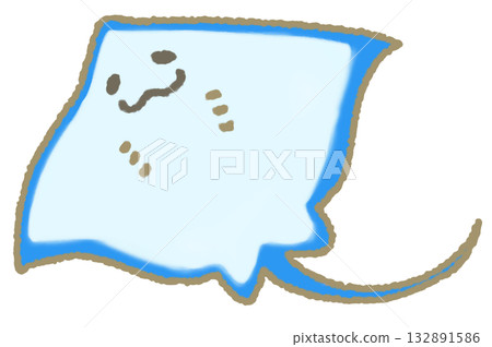 悠閒游泳的鰩魚 132891586