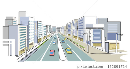 一個簡單的城市街景 一個簡單的城市街景 132891714